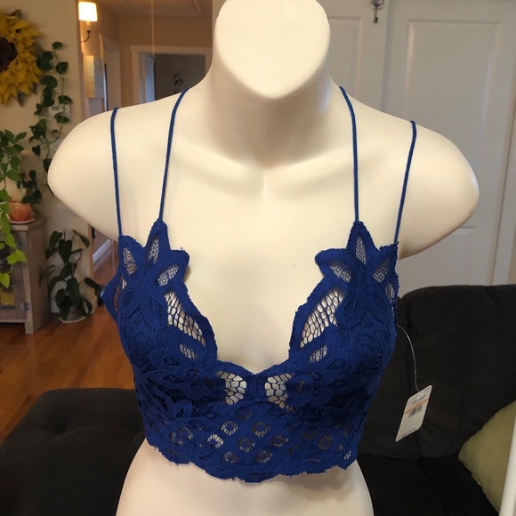 FREE PEOPLE BLUE KNIT BRALETTE - Picture 2 of 16